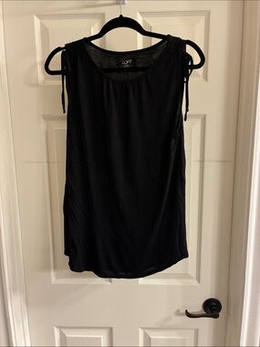 LOFT Black Tie-Shoulder Sleeveless Top